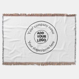 simple minimal add your logo/design here text pos throw blanket