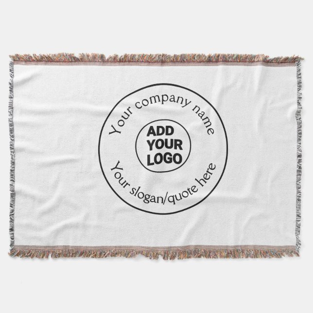 simple minimal add your logo/design here text  pos throw blanket (Front)
