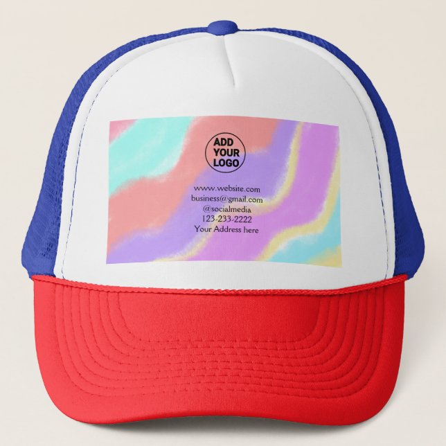 simple minimal add your logo/design here text  pos trucker hat (Front)