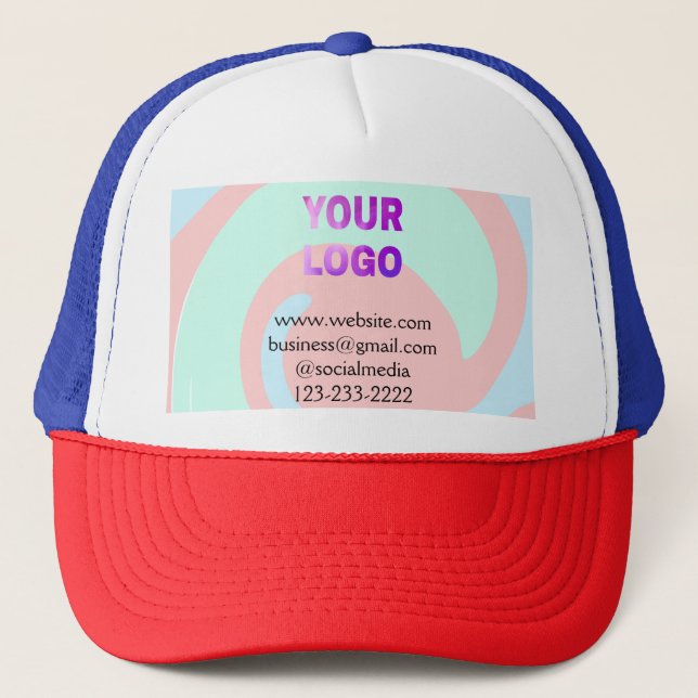 simple minimal add your logo/design here text  pos trucker hat (Front)