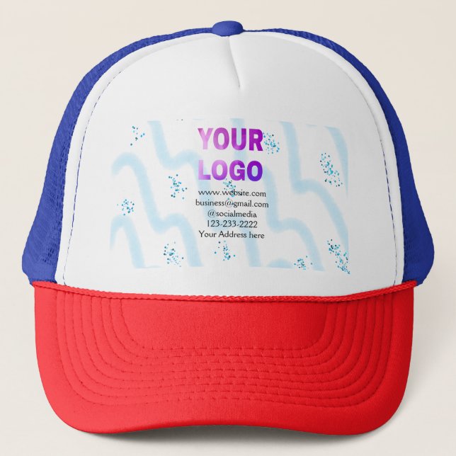 simple minimal add your logo/design here text  pos trucker hat (Front)