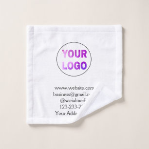 simple minimal add your logo/design here text pos wash cloth