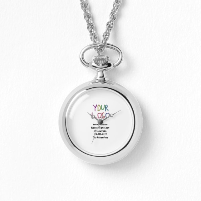 simple minimal add your logo/design here text  pos watch (Front)