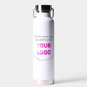 simple minimal add your logo/design here text  pos water bottle
