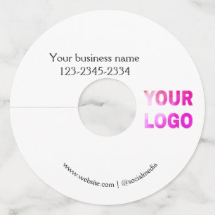 simple minimal add your logo/design here text pos wine glass tag