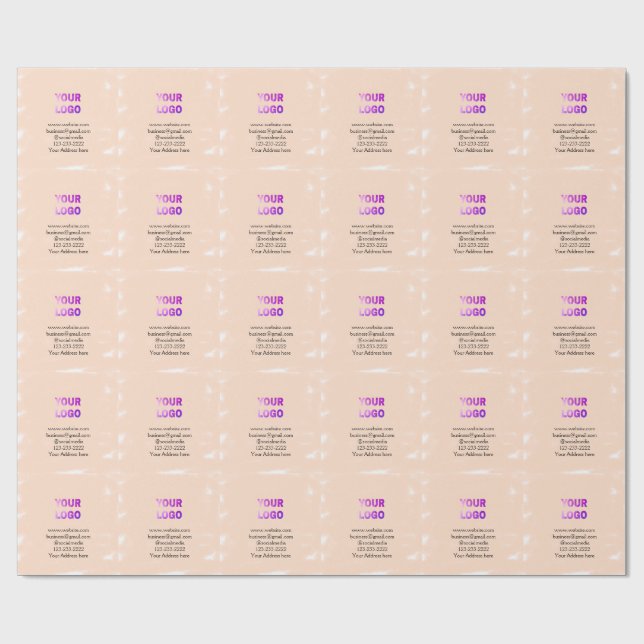 simple minimal add your logo/design here text  pos wrapping paper (Flat)