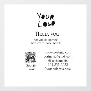 simple minimal add your logo/design here text Q R