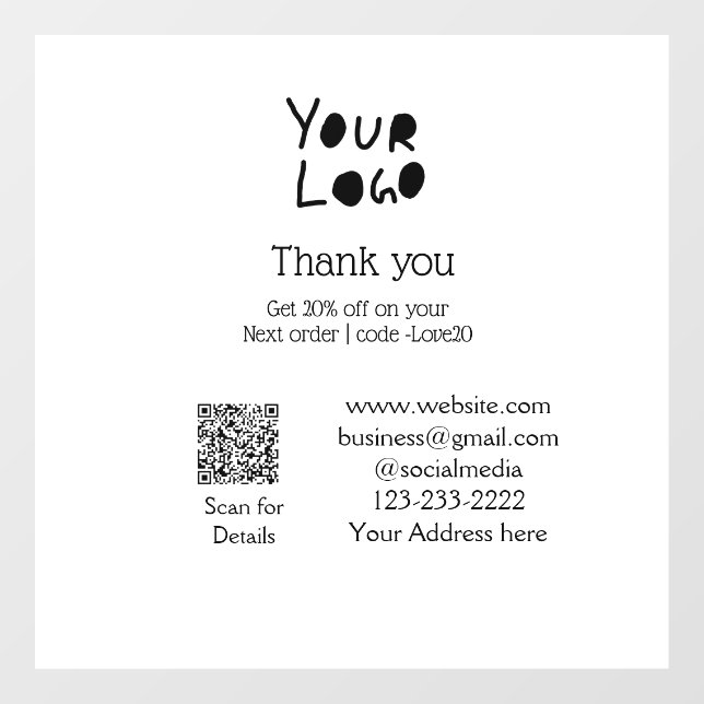 simple minimal add your logo/design here text Q R (Sheet)