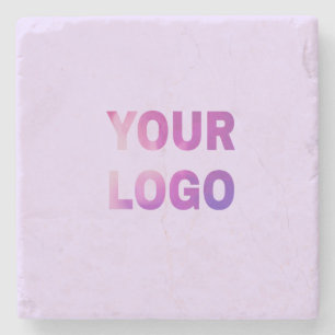 simple minimal add your logo/design here text stone coaster