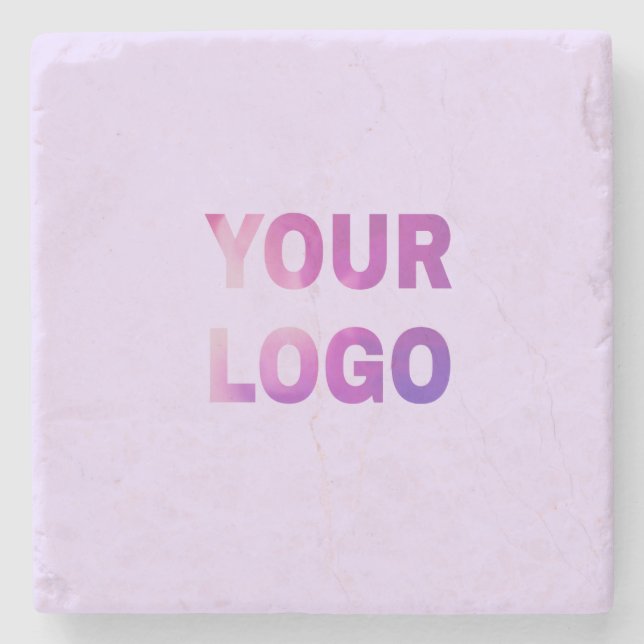 simple minimal add your logo/design here text      stone coaster (Front)