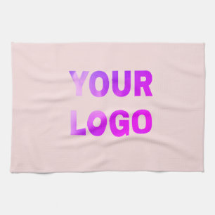simple minimal add your logo/design here text tea towel
