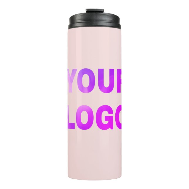 simple minimal add your logo/design here text      thermal tumbler (Front)