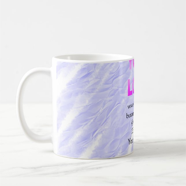 simple minimal add your logo/design here text  thr coffee mug (Left)