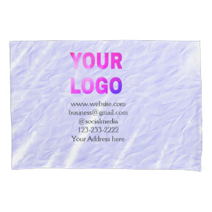 simple minimal add your logo/design here text thr pillowcase