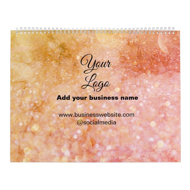 simple minimal add your logo/design pink orange gl calendar (Cover)