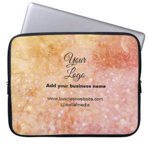 simple minimal add your logo/design pink orange gl laptop sleeve