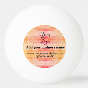 simple minimal add your logo/design pink orange gl ping pong ball