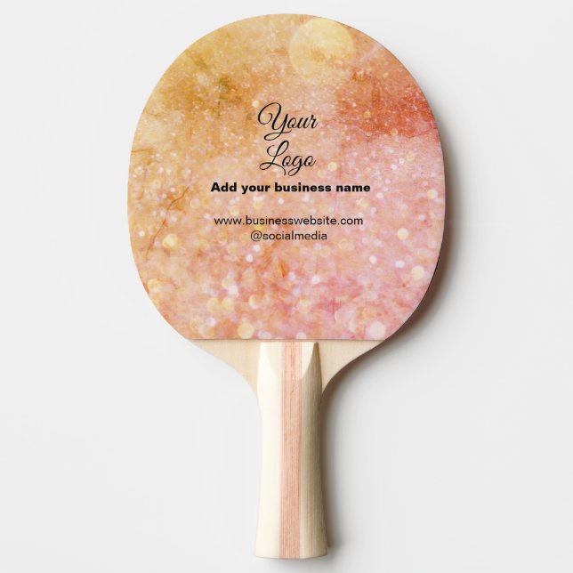 simple minimal add your logo/design pink orange gl ping pong paddle (Front)