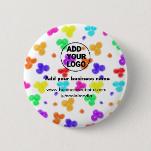simple minimal add your logo/design watercolor 6 cm round badge