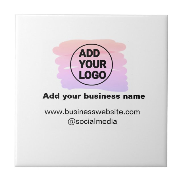 simple minimal add your logo/design watercolor     tile (Front)