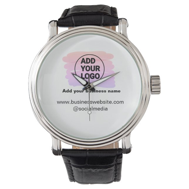 simple minimal add your logo/design watercolor     watch (Front)