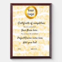 simple minimal add your logo gold certificate awa