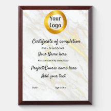 simple minimal add your logo gold certificate awa