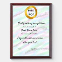 simple minimal add your logo gold certificate awa