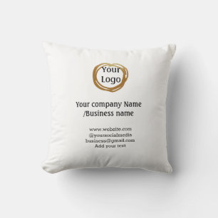 simple minimal add your logo gold website social cushion