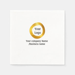 simple minimal add your logo gold website social t napkin