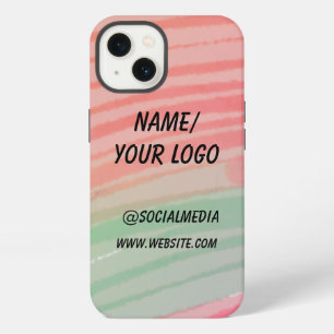 simple minimal add your logo name watercolor iPhone 13 case