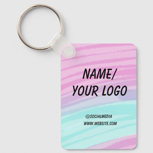 simple minimal add your logo name watercolor    key ring (Front)