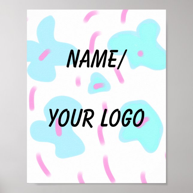 simple minimal add your logo name watercolor       poster (Front)