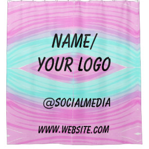 simple minimal add your logo name watercolor  shower curtain