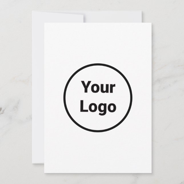 Simple minimal add your logo text name holiday card (Front)