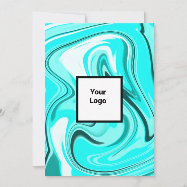 Simple minimal add your logo text name invitation (Front)