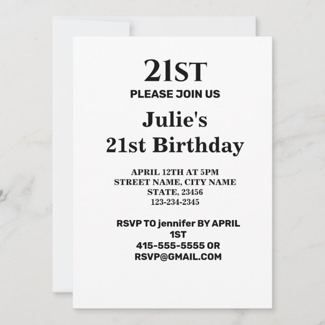 Simple minimal add your logo text name invitation (Front)