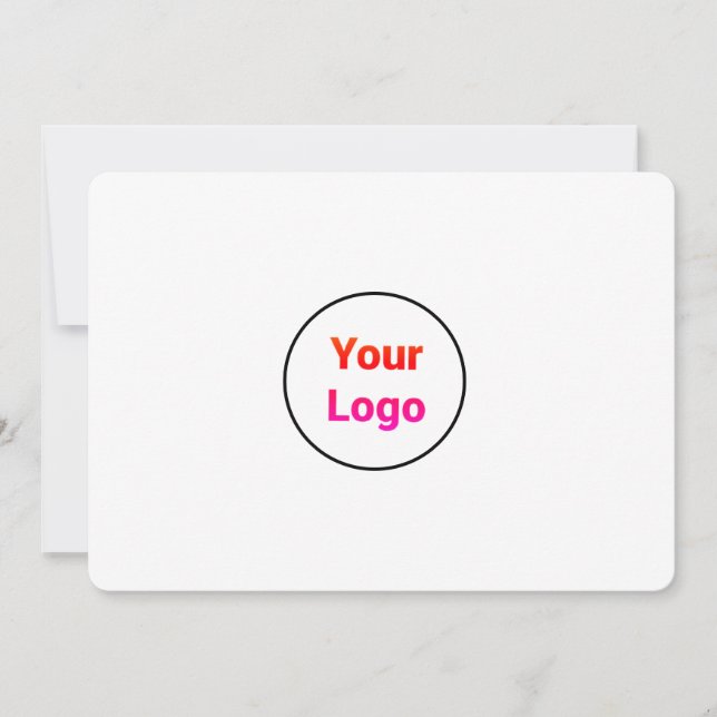 Simple minimal add your logo text name invitation (Front)