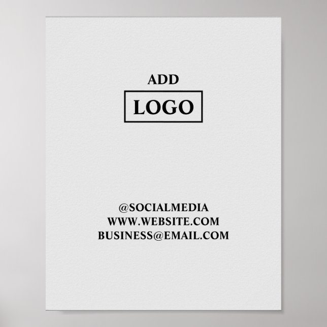 Simple minimal add your logo text name poster (Front)