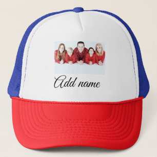 simple minimal add your mum photo name mum gift trucker hat