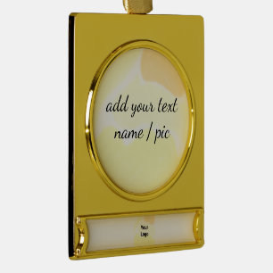 simple minimal add your name bridesmaid wedding  s gold plated banner ornament