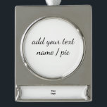 simple minimal add your name bridesmaid wedding  s silver plated banner ornament<br><div class="desc">design</div>