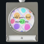 simple minimal add your name bridesmaid wedding  s silver plated banner ornament<br><div class="desc">design</div>