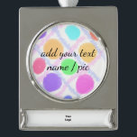 simple minimal add your name bridesmaid wedding  s silver plated banner ornament<br><div class="desc">design</div>