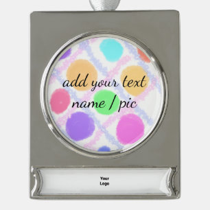 simple minimal add your name bridesmaid wedding  s silver plated banner ornament