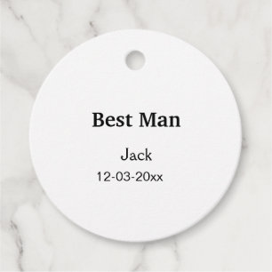 SIMPLE MINIMAL add your name custom best man Favour Tags