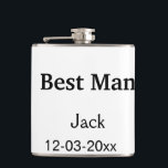 SIMPLE MINIMAL add your name custom best man Hip Flask<br><div class="desc">design</div>