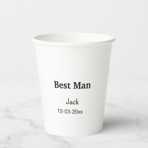 SIMPLE MINIMAL add your name custom best man Paper Cups