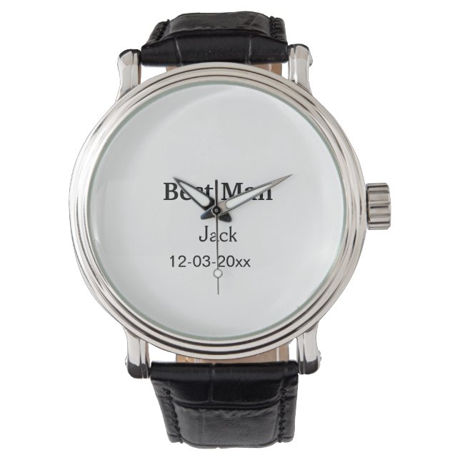SIMPLE MINIMAL add your name custom best man Watch (Front)