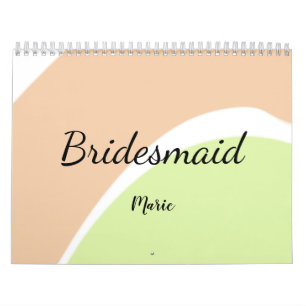 SIMPLE MINIMAL add your name custom bridesmaid C Calendar